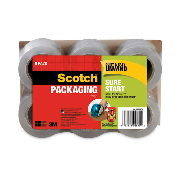 Scotch® Sure Start Packaging Tape for DP1000 Dispensers, 1.5" Core, 1.88" x 75 ft, Clear, 6/Pack (MMMDP1000RF6)