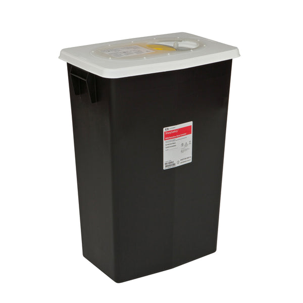 SharpSafety™ RCRA Waste Container Black Base 26 H X 12-3/4 D X 18-1/4 W Inch Vertical Entry 18 Gallon (521713_EA) 1/EA