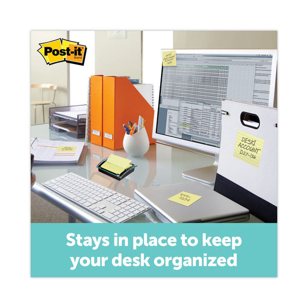 Post-it® Pop-up Notes Clear Top Pop-up Note Dispenser, For 3 x 3 Pads, Black, Includes 50-Sheet Pad of Canary Yellow Pop-up Pad (MMMDS330BK) Each