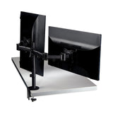 3M™ Dual Monitor Mount, For 27" Monitors, 360 Degree Rotation, +45 Degree/-45 Degree Tilt, 90 Degree Pan, Black, Supports 20 lb (MMMMM200B) Each