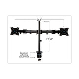 3M™ Dual Monitor Mount, For 27" Monitors, 360 Degree Rotation, +45 Degree/-45 Degree Tilt, 90 Degree Pan, Black, Supports 20 lb (MMMMM200B) Each