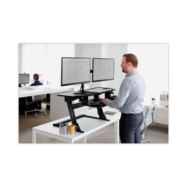 3M™ Dual Monitor Mount, For 27" Monitors, 360 Degree Rotation, +45 Degree/-45 Degree Tilt, 90 Degree Pan, Black, Supports 20 lb (MMMMM200B) Each