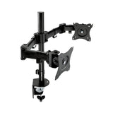 3M™ Dual Monitor Mount, For 27" Monitors, 360 Degree Rotation, +45 Degree/-45 Degree Tilt, 90 Degree Pan, Black, Supports 20 lb (MMMMM200B) Each