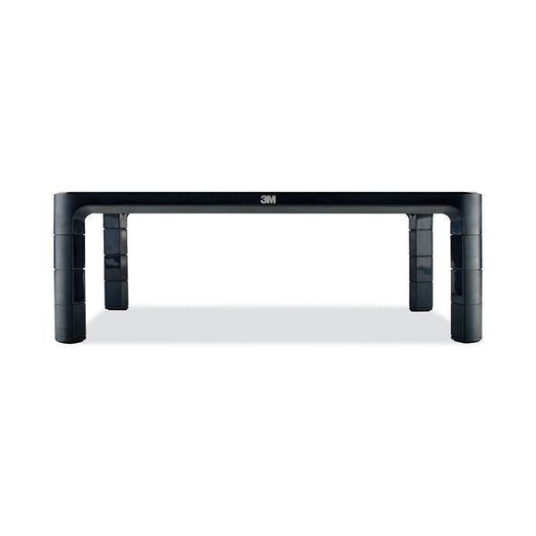 3M™ Adjustable Monitor Stand, 16" x 12" x 1.75" to 5.5", Black, Supports 20 lbs (MMMMS85B)