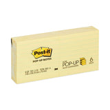 Post-it® Pop-up Notes Original Canary Yellow Pop-up Refill, Note Ruled, 3" x 3", Canary Yellow, 100 Sheets/Pad, 6 Pads/Pack (MMMR335YW) Pack of 6