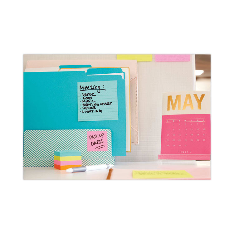 Post-it® Pop-up Notes Super Sticky Pop-up Notes Refill, Note Ruled, 4" x 4", Aqua Wave, 90 Sheets/Pad, 5 Pads/Pack (MMMR440WASS) Pack of 5