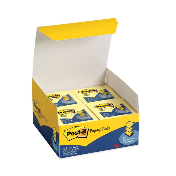 Post-it® Pop-up Notes Original Canary Yellow Pop-up Refill Value Pack, 3" x 3", Canary Yellow, 100 Sheets/Pad, 24 Pads/Pack (MMMR33024VAD)