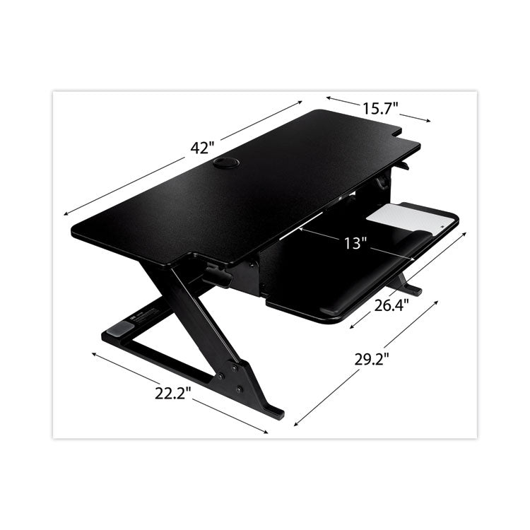 3M™ Precision Standing Desk, 42" x 23.2" x 6.2" to 20", Black (MMMSD70B) Each