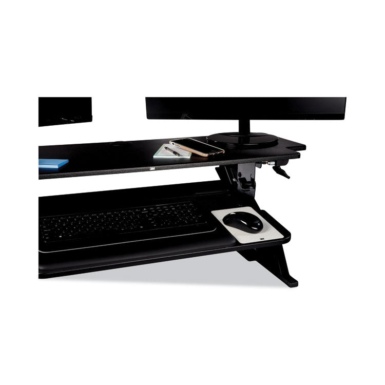 3M™ Precision Standing Desk, 42" x 23.2" x 6.2" to 20", Black (MMMSD70B) Each