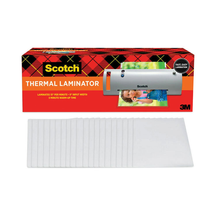 Scotch™ Thermal Laminator Value Pack, Two Rollers, 9" Max Document Width, 5 mil Max Document Thickness (MMMTL902VP)