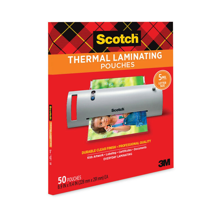 Scotch™ Laminating Pouches, 5 mil, 9" x 11.5", Gloss Clear, 50/Pack (MMMTP585450)