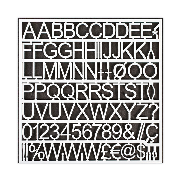 MasterVision® White Plastic Set of Letters, Numbers and Symbols, Uppercase, 1"h (BVCCAR1002) 1 Set