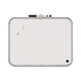 MasterVision® Magnetic Dry Erase Board, 11 x 14, White Surface, White Plastic Frame (BVCCLK020303) Each