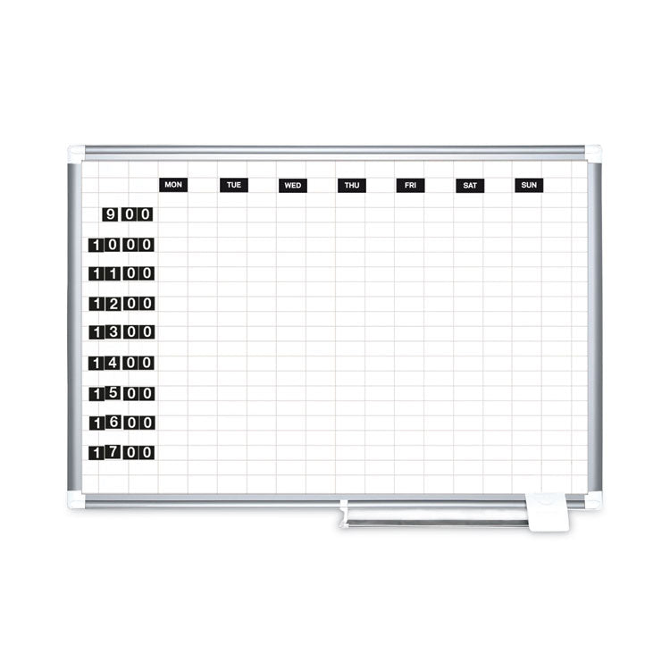 MasterVision® Interchangeable Magnetic Board Accessories, Days of Week, Black/White, 2" x 1", 7 Pieces (BVCFM1007) Pack of 7