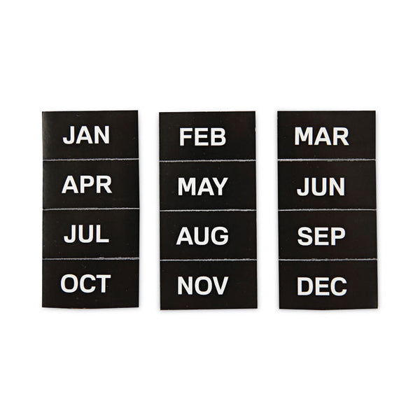 MasterVision® Interchangeable Magnetic Board Accessories, Months of Year, Black/White, 2" x 1", 12 Pieces (BVCFM1108) Pack of 12