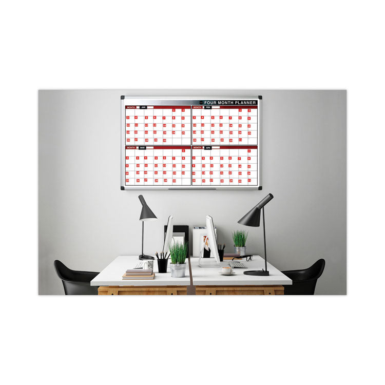 MasterVision® Interchangeable Magnetic Board Accessories, Months of Year, Black/White, 2" x 1", 12 Pieces (BVCFM1108) Pack of 12