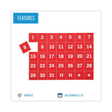 MasterVision® Interchangeable Magnetic Board Accessories, Calendar Dates, Red/White, 1" x 1", 31 Pieces (BVCFM1209) Pack of 35