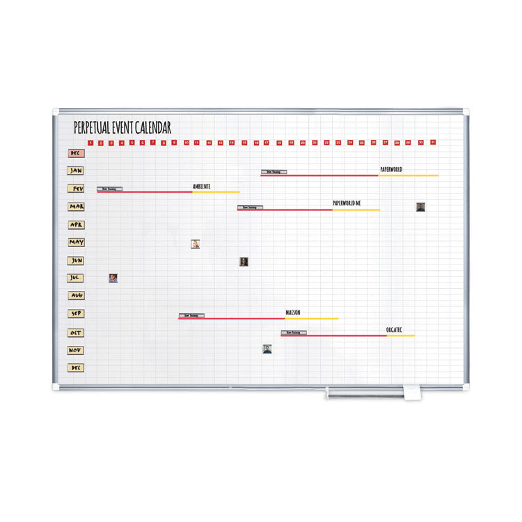 MasterVision® Interchangeable Magnetic Board Accessories, Calendar Dates, Red/White, 1" x 1", 31 Pieces (BVCFM1209) Pack of 35