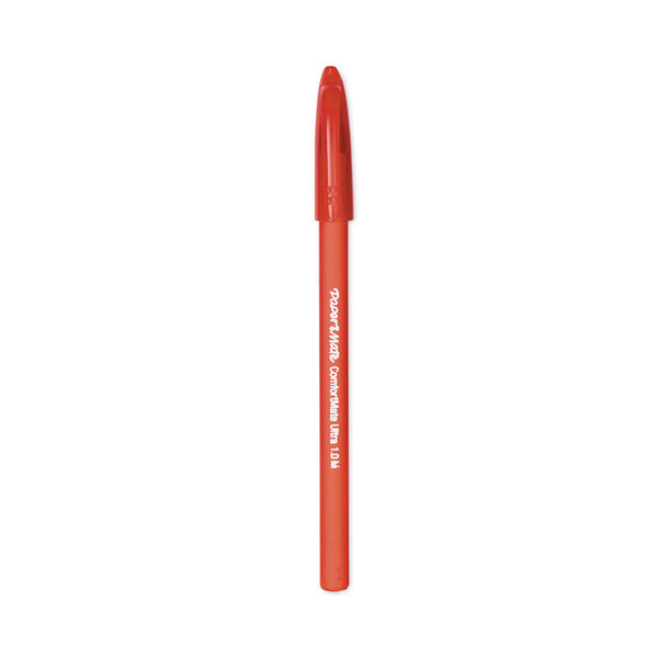 Paper Mate® ComfortMate Ultra Ballpoint Pen, Stick, Medium 1 mm, Red Ink, Red Barrel, Dozen (PAP6120187)