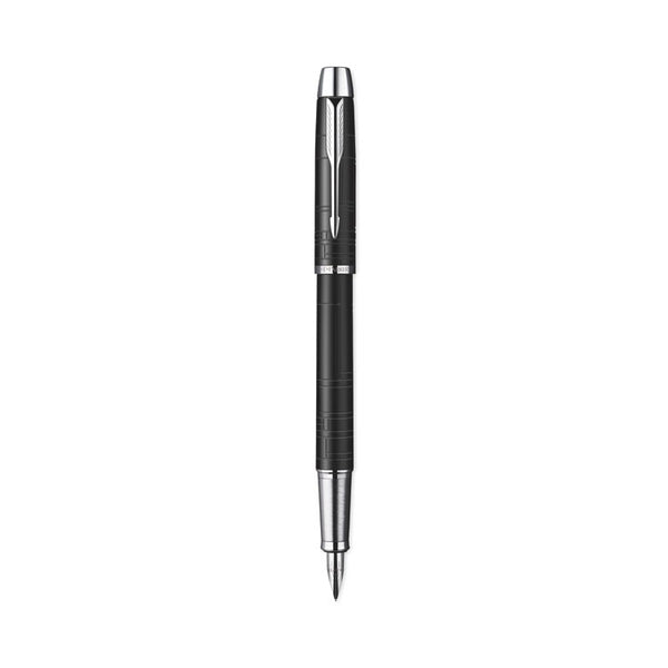Parker® IM Premium Roller Ball Pen, Stick, Fine 0.7 mm, Black Ink, Black/Chrome Barrel (PAR1931658)