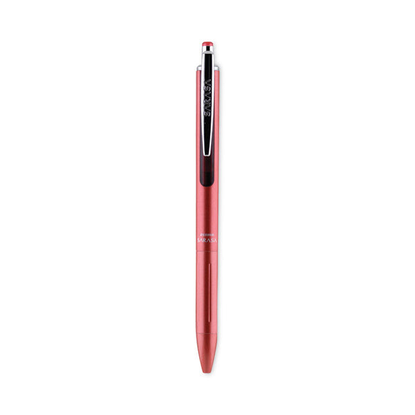 Pentel® EnerGel RTX Gel Pen, Retractable, Medium 0.7 mm, Black Ink, Metallic Red Barrel, 5/Pack (PENBL77USABP5A)