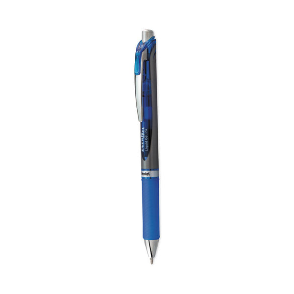 Pentel® EnerGel RTX Gel Pen, Retractable, Bold 1 mm, Blue Ink, Blue/Gray Barrel (PENBL80C)
