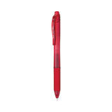 Pentel® EnerGel-X Gel Pen, Retractable, Fine 0.5 mm Needle Tip, Red Ink, Translucent Red/Red Barrel, Dozen (PENBLN105B)