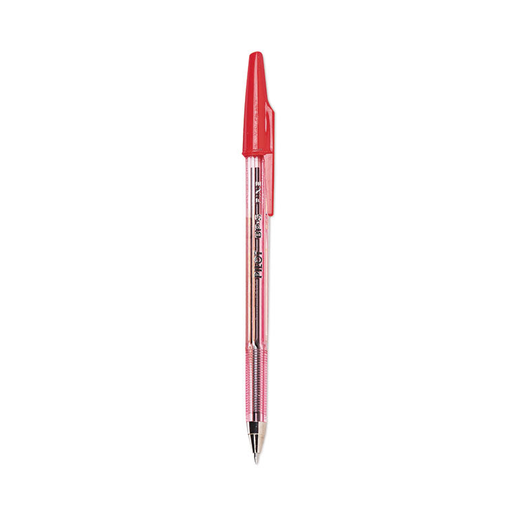 Pilot® Better Ballpoint Pen, Stick, Fine 0.7 mm, Red Ink, Translucent Red Barrel, Dozen (PIL37011)