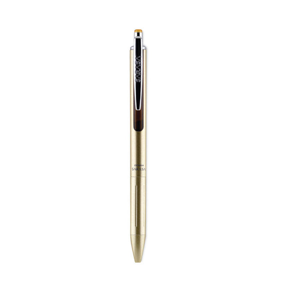 Zebra® Sarasa Grand Gel Pen, Retractable, Fine 0.7 mm, Black Ink, Gold/Translucent Black Barrel (ZEB45511) Each