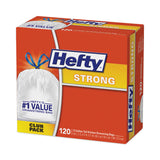 Hefty® Strong Tall Kitchen Drawstring Bags, 13 gal, 0.9 mil, 24" x 27.75", White, 120/Box (PCTE84562)