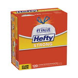 Hefty® Strong Tall Kitchen Drawstring Bags, 13 gal, 0.9 mil, 23.75" x 27", White, 120 Bags/Box, 3 Boxes/Carton (PCTE84562CT)