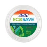 Hefty® ECOSAVE Tableware, Plate, Bagasse, 6.75" dia, White, 30/Pack, 12 Packs/Carton (RFPD77300)