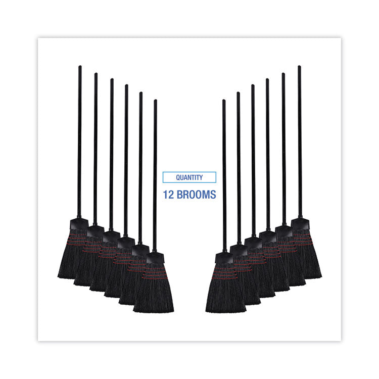 Boardwalk® Maid Broom, Plastic Bristles, 54" Overall Length, Dozen (BWK916P) Case of 12