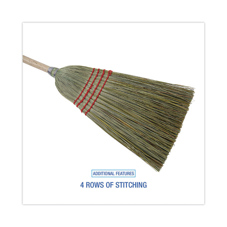 Boardwalk® Mixed Fiber Maid Broom, Mixed Fiber Bristles, 55" Overall Length, Natural, 12/Carton (BWK920YCT) Case of 12