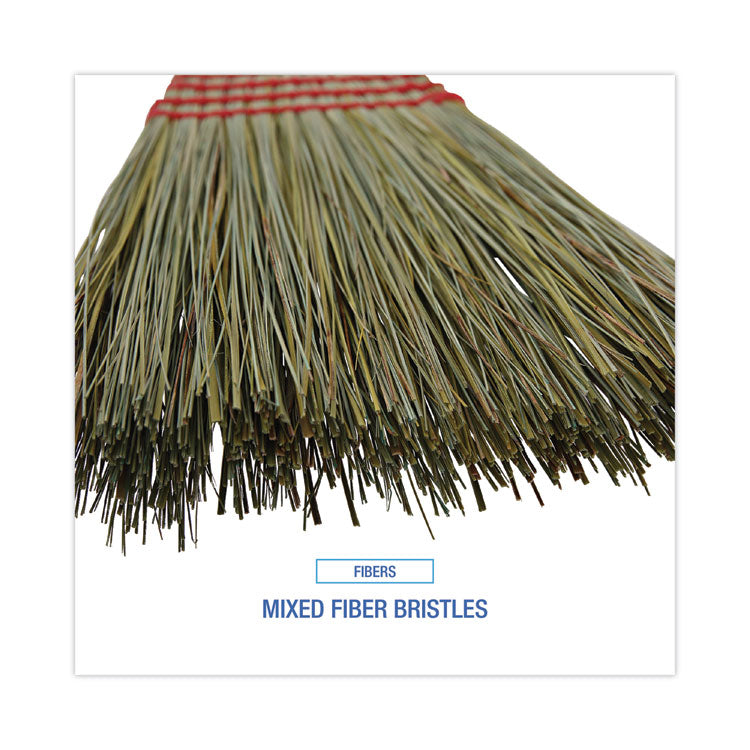 Boardwalk® Mixed Fiber Maid Broom, Mixed Fiber Bristles, 55" Overall Length, Natural, 12/Carton (BWK920YCT) Case of 12