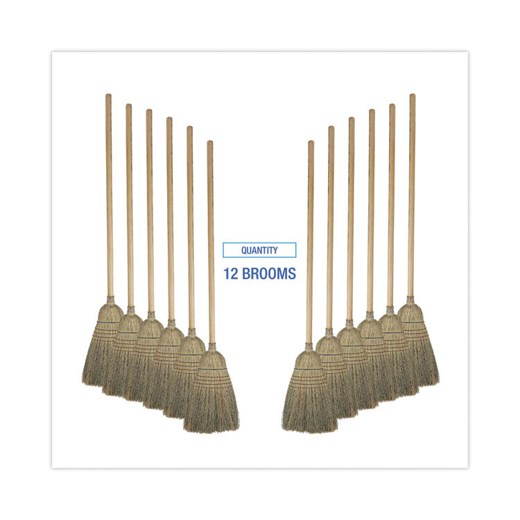 Boardwalk® Warehouse Broom, Corn Fiber Bristles, 56" Overall Length, Natural, 12/Carton (BWK932CCT) Case of 12