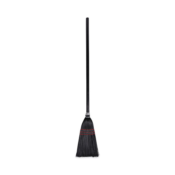 Boardwalk® Flag Tipped Poly Lobby Brooms, Flag Tipped Poly Bristles, 38" Overall Length, Natural/Black, 12/Carton (BWK951BP)