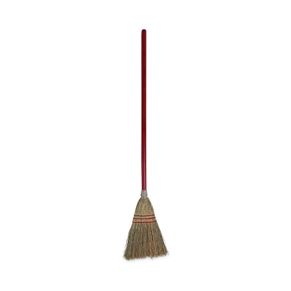 Boardwalk® Corn Fiber Lobby/Toy Broom, Corn Fiber Bristles, 39" Overall Length, Red, 12/Carton (BWK951TCT)
