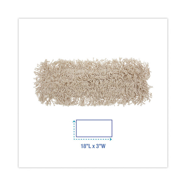 Boardwalk® Mop Head, Dust, Cotton, 18 x 3, White (BWK1018) Each