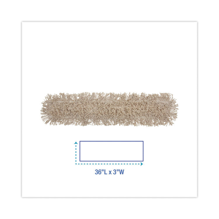 Boardwalk® Mop Head, Dust, Cotton, 36 x 3, White (BWK1036)