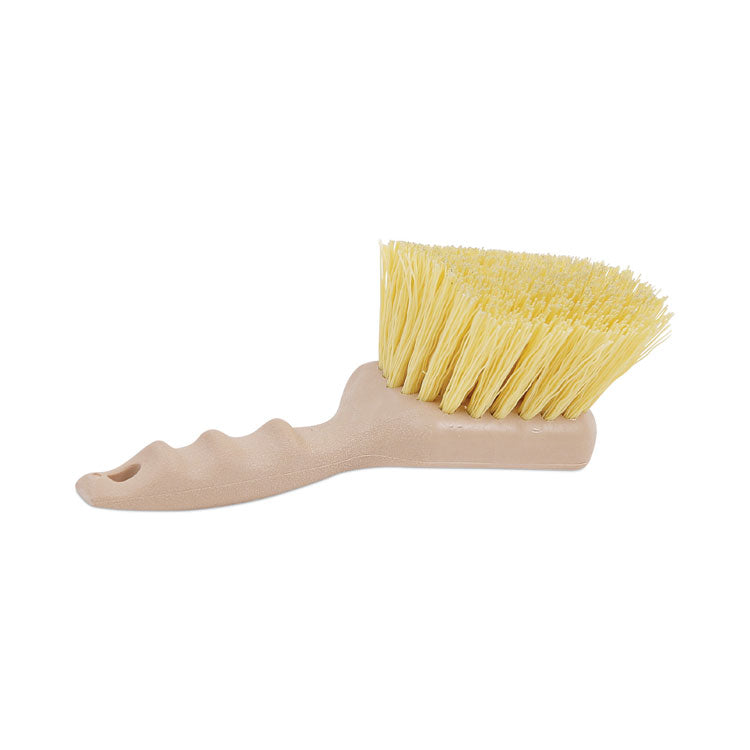 Boardwalk® Utility Brush, Cream Polypropylene Bristles, 5.5 Brush, 3" Tan Plastic Handle (BWK4308)