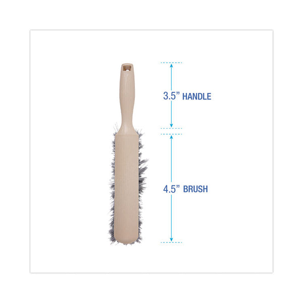 Boardwalk® Counter Brush, Gray Flagged Polypropylene Bristles, 4.5" Brush, 3.5" Tan Plastic Handle (BWK5408)