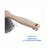 Boardwalk® Counter Brush, Gray Flagged Polypropylene Bristles, 4.5" Brush, 3.5" Tan Plastic Handle (BWK5408) Each