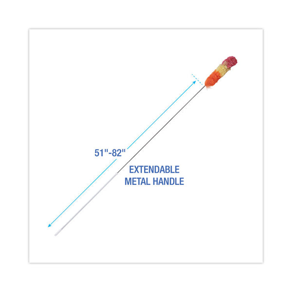 Boardwalk® Polywool Dusters, Metal Handle Extends 51" to 82" Handle, Assorted Colors (BWK9442)