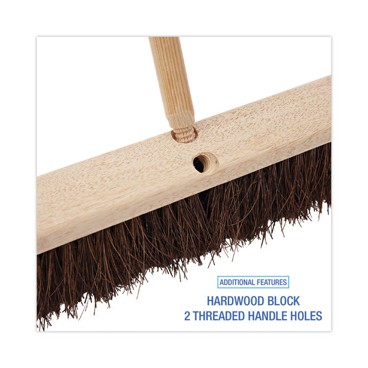 Boardwalk® Floor Brush Head, 3.25" Natural Palmyra Fiber Bristles, 18" Brush (BWK20118)