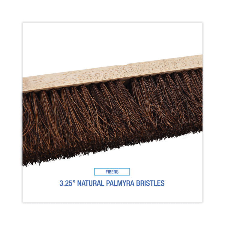 Boardwalk® Floor Brush Head, 3.25" Natural Palmyra Fiber Bristles, 18" Brush (BWK20118)