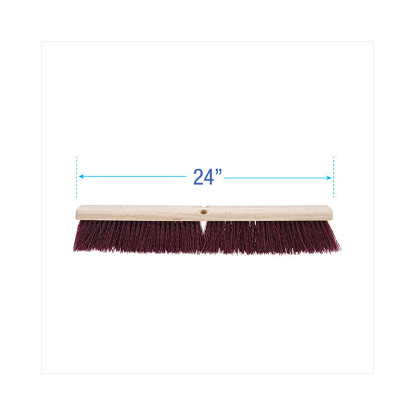 Boardwalk® Floor Brush Head, 3.25" Maroon Stiff Polypropylene Bristles, 24" Brush (BWK20324)