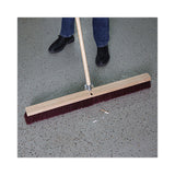 Boardwalk® Floor Brush Head, 3.25" Maroon Stiff Polypropylene Bristles, 36" Brush (BWK20336)