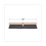 Boardwalk® Floor Brush Head, 3" Gray Flagged Polypropylene Bristles, 18" Brush (BWK20418)