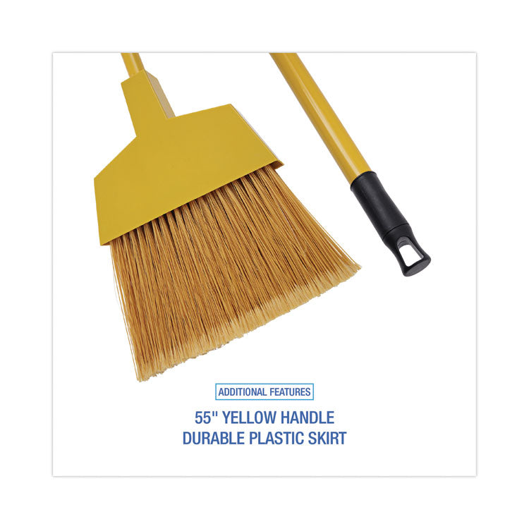 Boardwalk® Corn Fiber Angled-Head Lobby Brooms, 55" Handle, Yellow, 12/Carton (BWKBRMAXIL) Case of 12